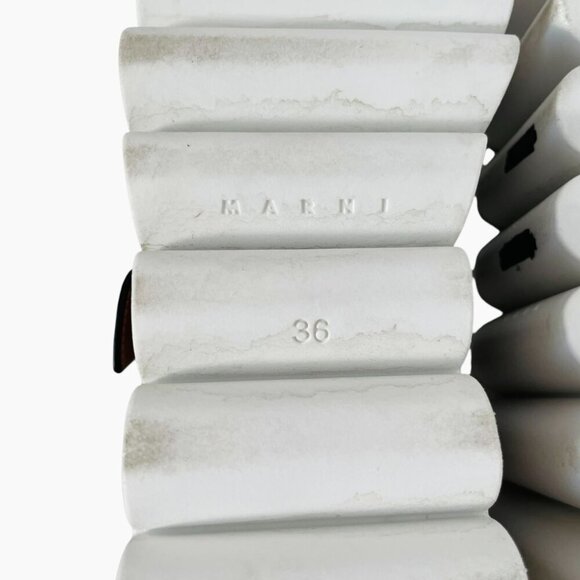 Marni Platform Mary Jane Espadrille Shoes Black Canvas Gold Buckle - Picture 9 of 12